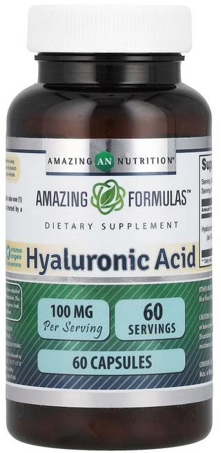 Amazing Nutrition Hyaluronic Acid 100 mg 60 Capsules, 60 Count, 1개, 60정 - 쿠팡
