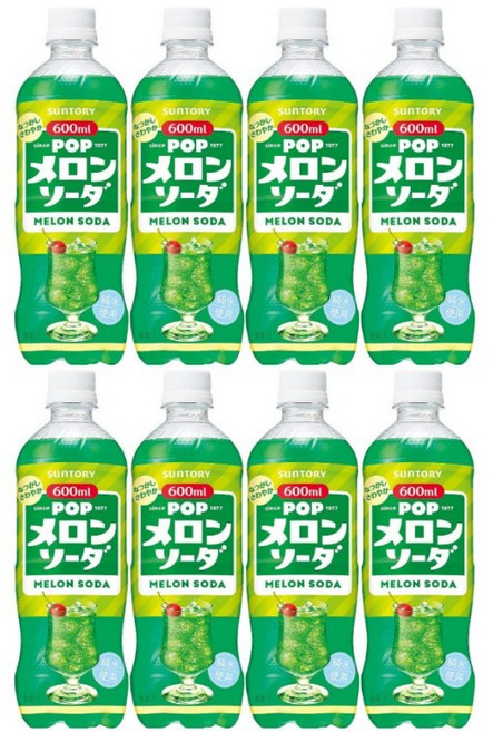 일본 산토리POP 멜론 소다 600ml, 8개