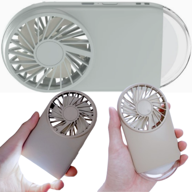 프라홈 손전등 핸디 탁상겸용 LED 캠핑 선풍기, 그린