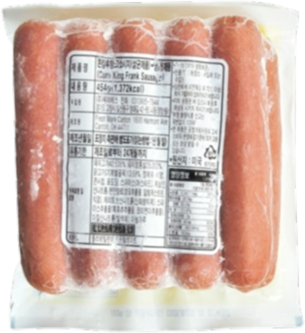 바이오푸드몰_CES 콘킹 후랑크소시지 고염, 454g, 17개