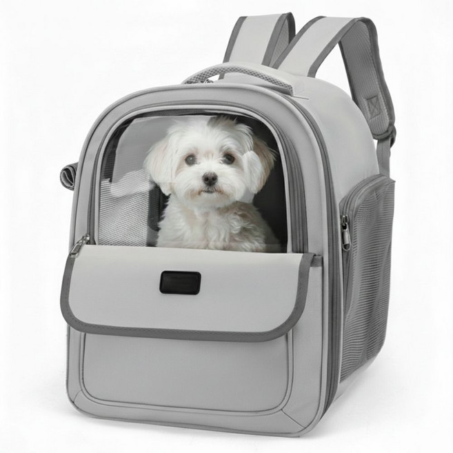 피디노스 강아지 고양이 가방 백팩, 1개, 그레이