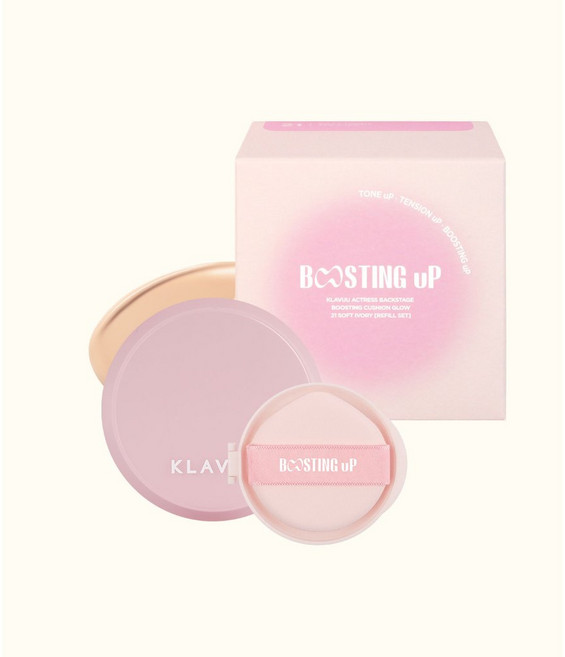 Klavuu 克拉優 女明星光澤遮瑕氣墊 Actress Backstage Cushion, 1個, 米白