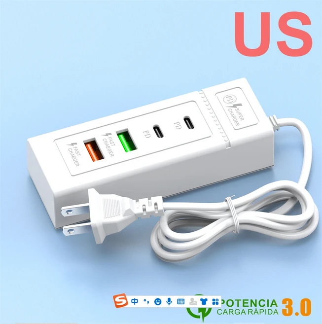 4포트 USB 고속 충전 스테이션 허브3.0 멀티 스플리터 어댑터 C 확장기 휴대용 여행용 샤오미 폰용