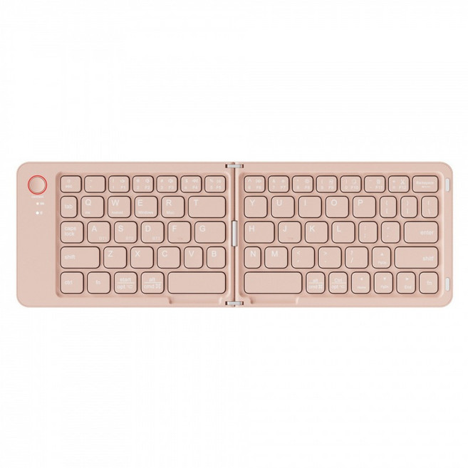 無線摺疊藍牙鍵盤 跨系統多設備切換 輕薄便攜長續航 剪刀腳結構 粉色 附注音貼紙手機支架, 粉色＋送註音貼＋手機支架, 1個