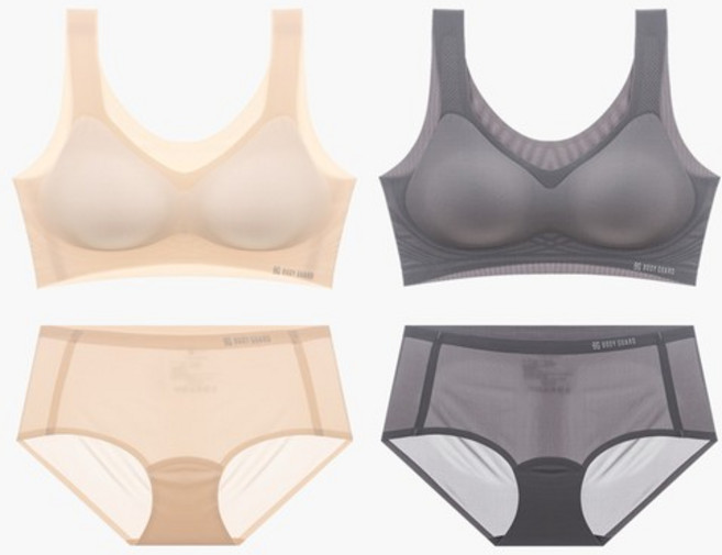 심리스 퓨징 노와이어 브라탑 맥시 팬티 세트 BBWBA073S