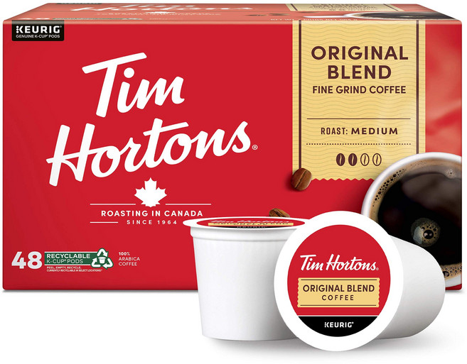 팀홀튼 디카페인 로스트 커피 Tim Hortons Original Blend Medium Roast Coffee Single-Serve K-Cup Pods Compatible, 1개, 1개입