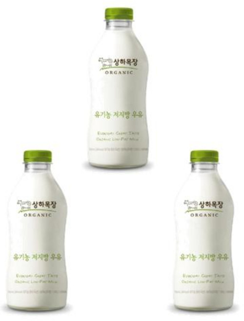 풀무원 상하목장 유기농 저지방 우유 750ml 3개