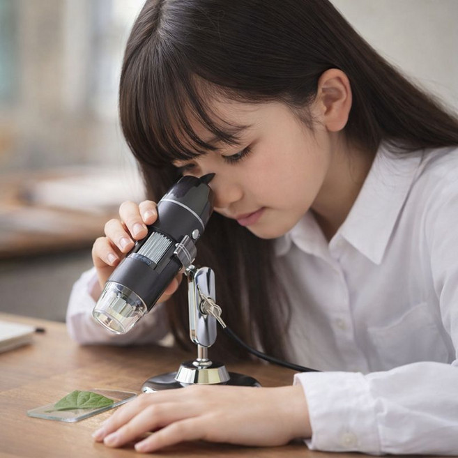 단순하게 [HD 1080P] USB 현미경 전자 디지털 스마트폰 노트북 거치가능, 1개, 1600배율