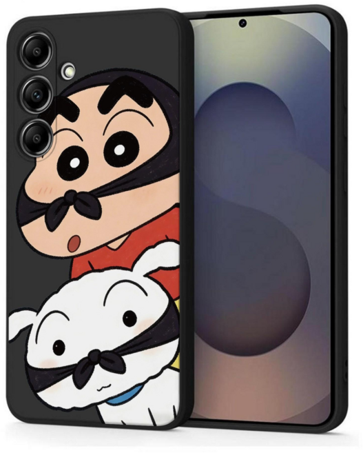 남몰래 짱구와 그의 강아지 블랙 실리콘 케이스