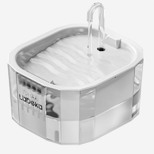 LABEKA 고양이정수기 1.5리터 저소음 워터 펌프 플러그인 모델, 1세트, 하얀색, OZWF01-1