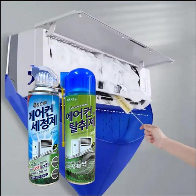 산도깨비 에어컨 세정제 1개 + 탈취제 1개 + 에어컨 셀프 클리닝 키트, 1세트, 630ml