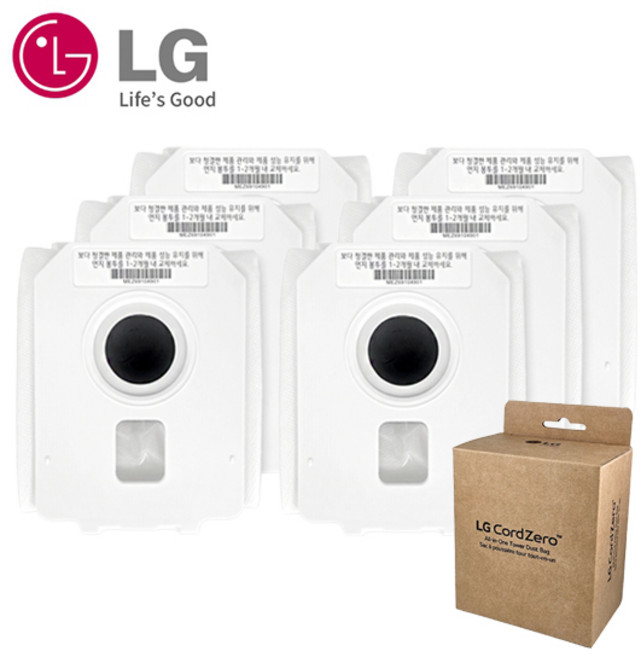 LG 올인원타워 코드제로 정품 먼지봉투, 6개