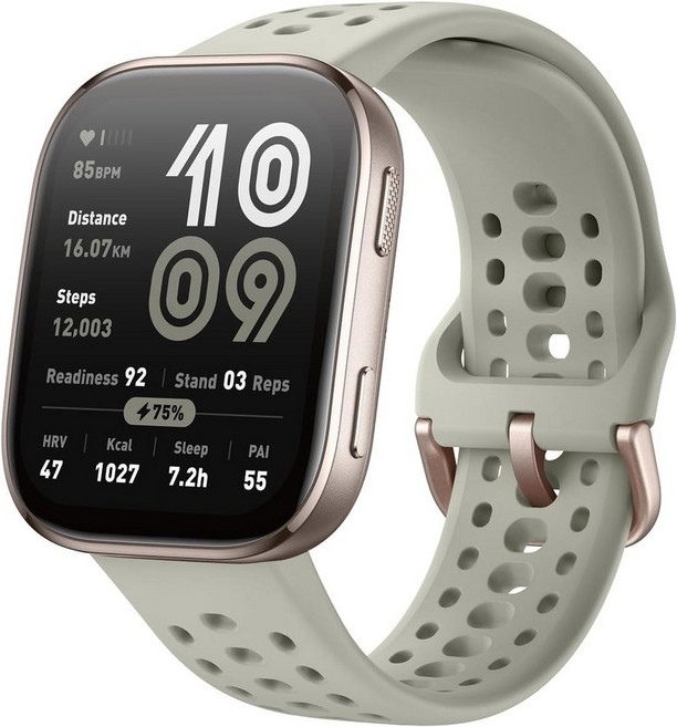 Amazfit Bip 6 46mm 스마트워치 14일 배터리 1.97 AMOLED GPS & 무료 지도 블루투스 통화 140+ 운동 모드 블러시, [03]숯