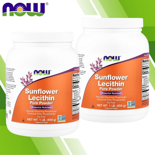 나우 해바라기 레시틴 파우더 Lecithin 포스파티딜콜린 454g 2개