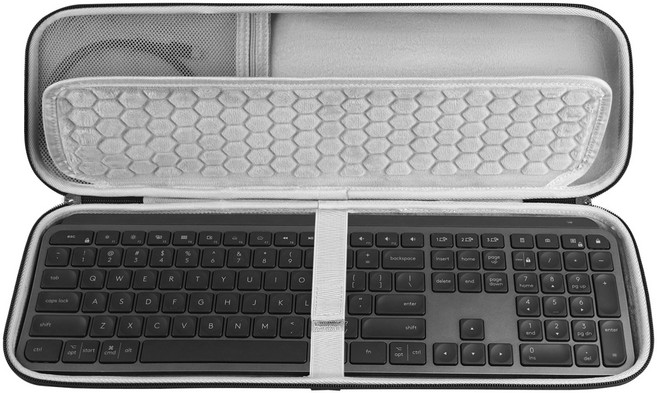 Geekria 키보드 케이스 MX 키 S 무선과 호환 MX 키 고급 무선 조명 키보드 페블 무선 마우스 콤보 케이스용 하드 쉘 여행용 휴대용 가방, 흑연