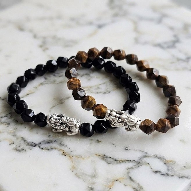 스타일돈나 승승장구 비휴 순은 99.9 호안석 오닉스 천연석 재물을 부르는 행운 프리미엄 팔찌