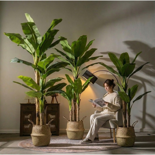 홈메이드 바나나 나무 야자 트로피칼 인조 식물 까페 휴양지 인테리어 조화나무 2.5M, 1개, 2.5M[4줄기]