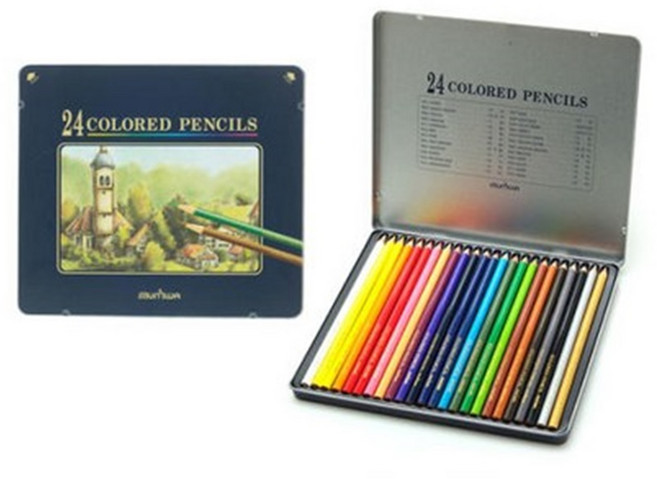 문화연필 넥스프로 고급 유성색연필, 24색, 1개