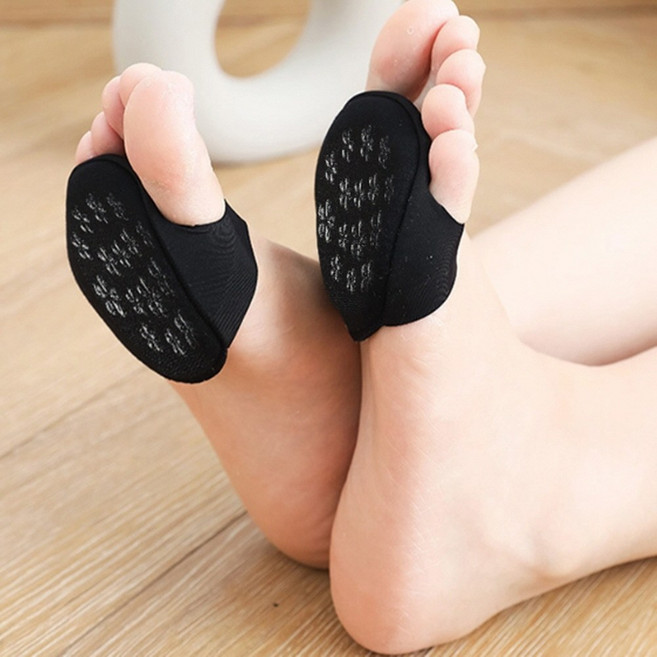키알리 앞트임 토오픈 덧신 스타킹 양말 논슬립 앞꿈치 패드 5세트 (스킨/블랙)