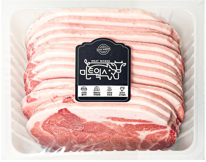 미트웍스 목전지 왕목살 9mm, 1개, 3kg