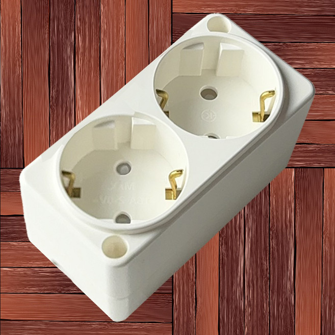 이터칭 노출 콘센트 (핀 타입) 국산 신형, 1개, 아이보리, 9.5cm