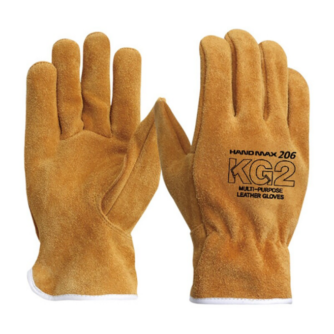 용접장갑 KG2 [소가죽+면안감의 고급장갑] 가죽 철강작업 산업 현장, 브라운, 10개