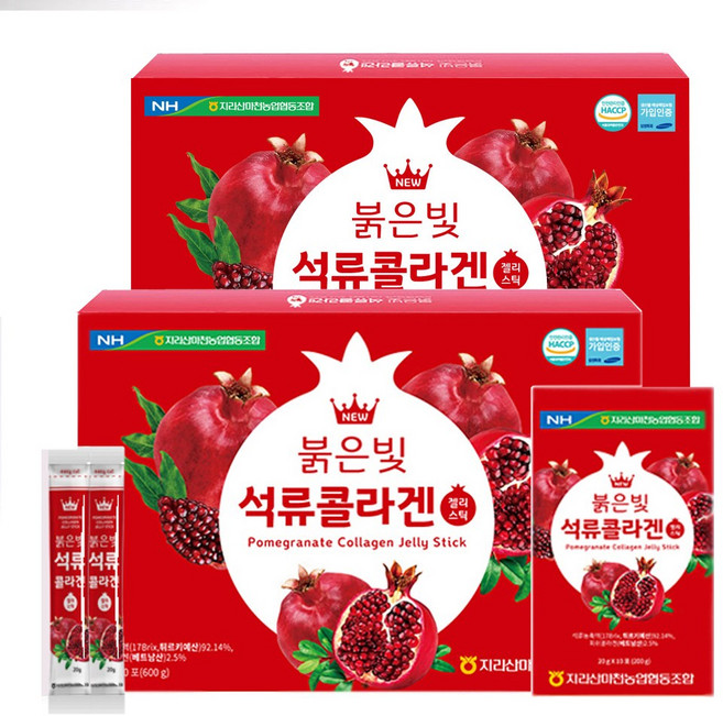 (1+1)농협 석류콜라겐젤리스틱 30포x2박스 총60포 히알루론산 엘라스틴 함유, 600g, 2박스