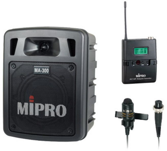 MIPRO MA-300 無線擴音機, 無分色(不含收納包), 1箱, 配1組領夾麥克風
