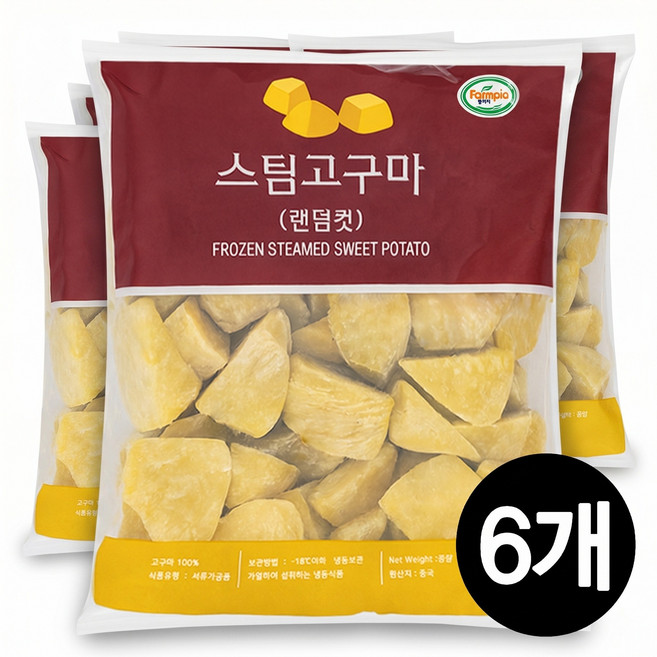 팜피아 냉동 스팀 고구마 1kgX6팩 총6kg, 6개, 6kg, 1kg