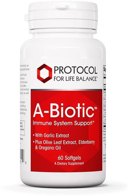Protocol A-Biotic - 면역 지원 보충제* 마늘 보충제 엘더베리 올리브 잎 추출물 오레가노 및 로즈마리 오일 포함 유제품 계란 프리 소프트젤 60개, 1개 - 쿠팡