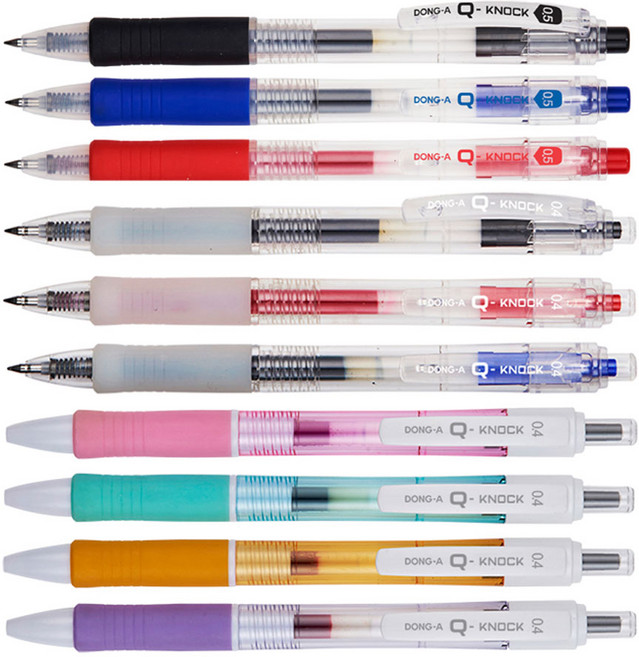 동아 Q노크 볼펜 0.4mm 1자루 색상선택, 검정
