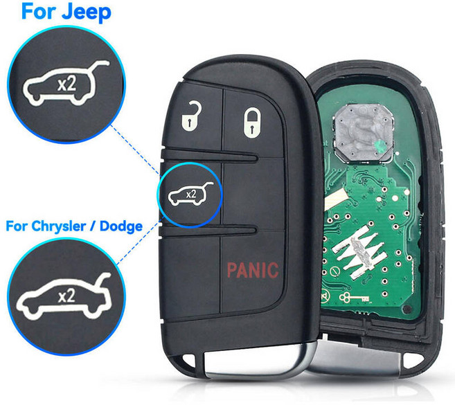 KEYYOU 교체용 5버튼 스마트 원격 키 M3N 40821302 지프 그랜드 체로키 2013-2018 Dodge Journey Challenge용 Fob 433MHz, For Jeep, Model 5