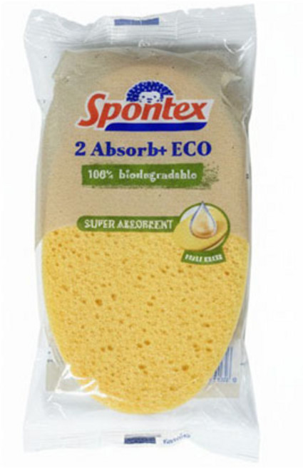 스폰텍스 프랑스 셀룰로오스 스펀지 수세미 에코 ECO 제로스크래치 제로미세플라스틱 생분해100% (총 2장), 3개, 2개입