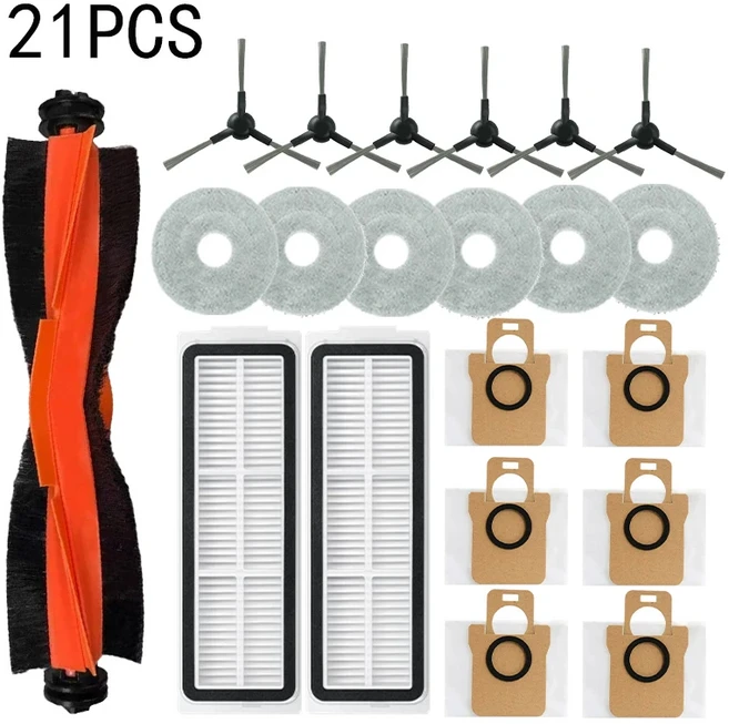 Xiaomi 로봇 진공 X20 Max / D109GL 부품 액세서리 메인 브러시 사이드 Hepa 필터 천 먼지 봉투 교체, 11 파란색