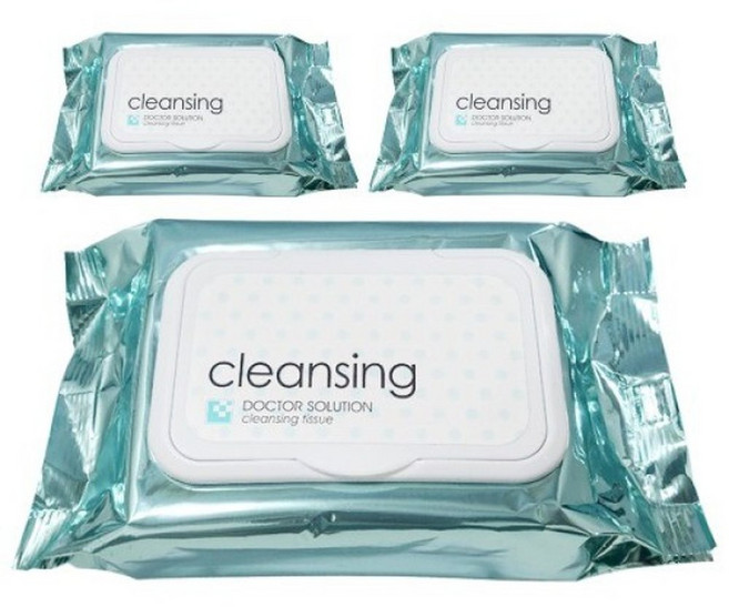 케어존 닥터 솔루션 클렌징 티슈 휴대용 60매 3개, 60매입