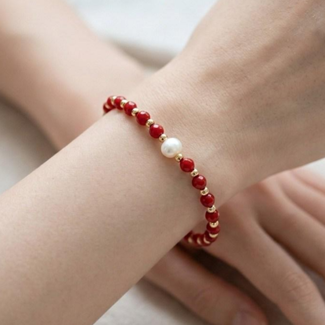 원석 담수 진주 우레탄 패션 팔찌 624
