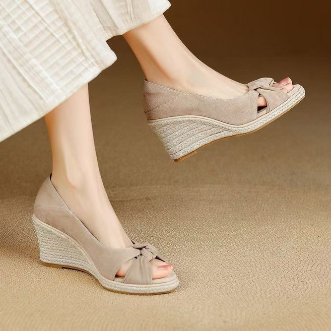8위 - 쌍천 통굽 샌들 키높이 7.5cm 소프트 토오픈 힐 메쉬 웨지힐 쌍천 E26052718
