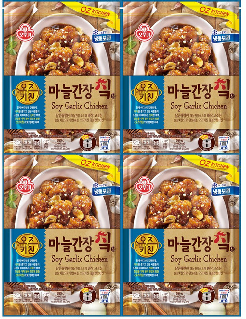 오즈키친 마늘간장치킨 580g, 4개