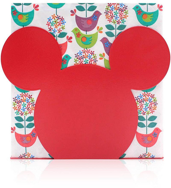 RED 미키 헤드 프리미엄 스테인리스 스틸 냅킨 홀더 스탠드 가정 주방 저녁 식사 테이블 테마 파티 RV 캠핑카 레스토랑용, Red MM