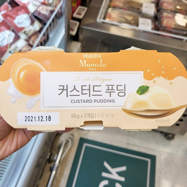 PEACOCK 피코크 마몰로 커스터드 푸딩 90g (우유 10%), 180g, 1개