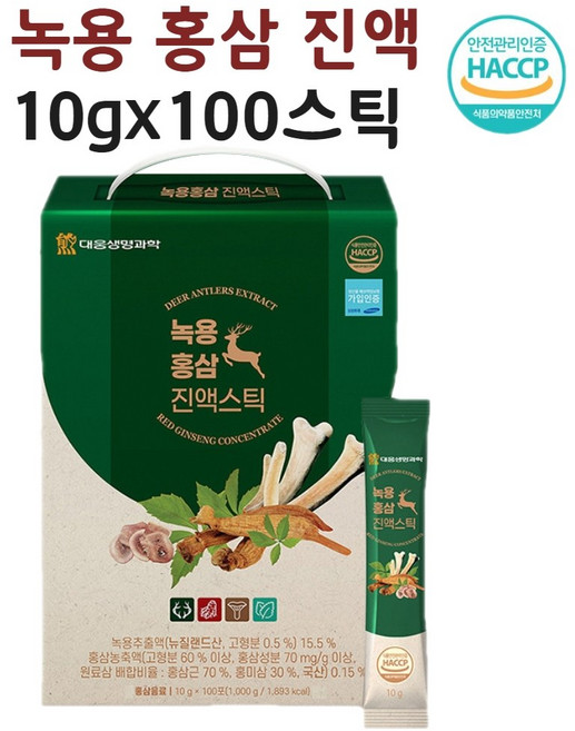 녹용즙 진액 엑기스 홍삼 복령균핵 홍미삼 영지버섯 100포, 1000g, 1개