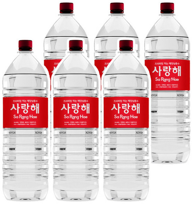 깊은바다 사랑해 해양심층수 경도 삼백, 2L, 6개