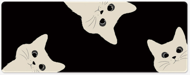 검정잉크 고양이 마우스장패드 L 2XL 데스크매트, 09 검정잉크고양이 L(800x300x4), 1개