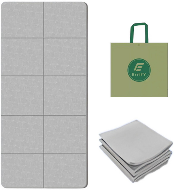 ErrifY 접이식 요가매트 휴대용 소음방지, 1개, 그레이