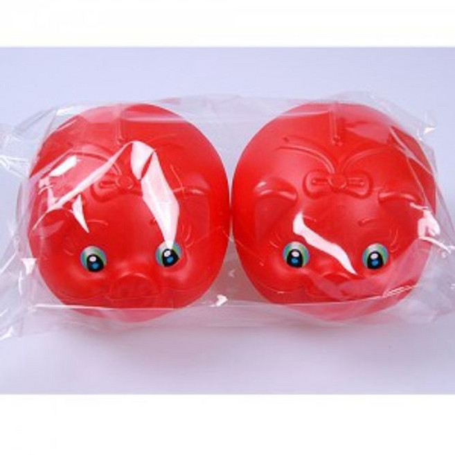 돼지 저금통 동전 지폐 비상금 보관 저금 레드 중 2p, 1개