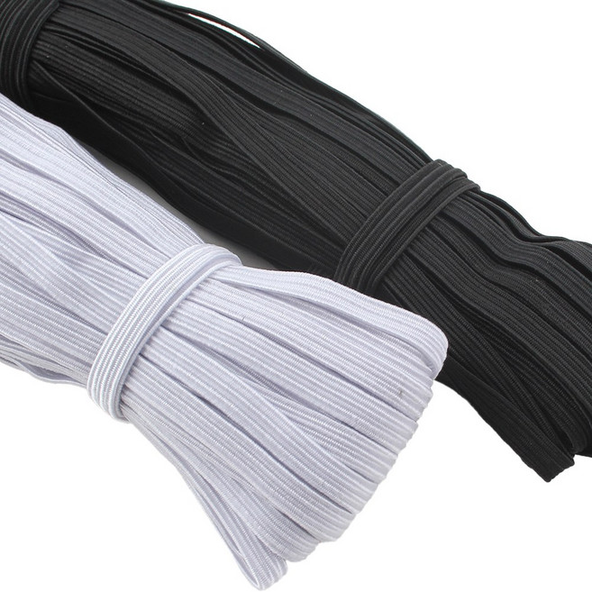 고탄력 납작 바지 고무밴드 허리 고무줄 6mm-55m, 1개, 블랙