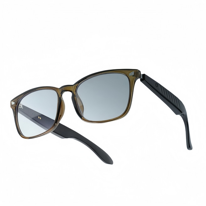 AI 통역 블루투스 안경 선글라스 무선 이어폰 통화, 갈색, 01-12