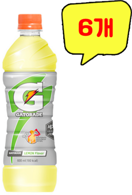 게토레이 레몬, 600ml, 6개