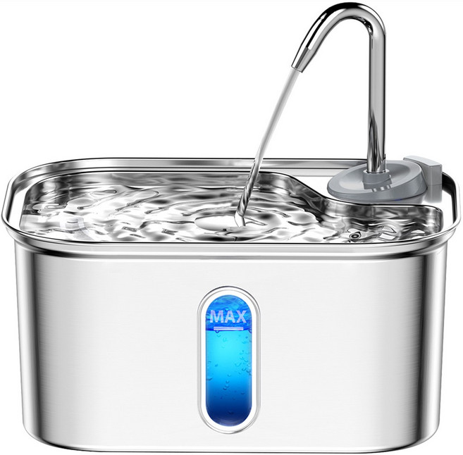 PETLIPO 고양이정수기 스테인레스 2.5L 자동급수기, 1개, 은색, CWF01