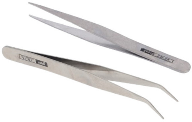 스텐 정밀 핀셋 다꾸 스티커 스티커용 집게 꺽인 ㄱ자 뾰족한 일자 미세핀셋 일자형 곡선핀셋 프라공구핀셋 프라모델공구 정밀용핀셋, 1개